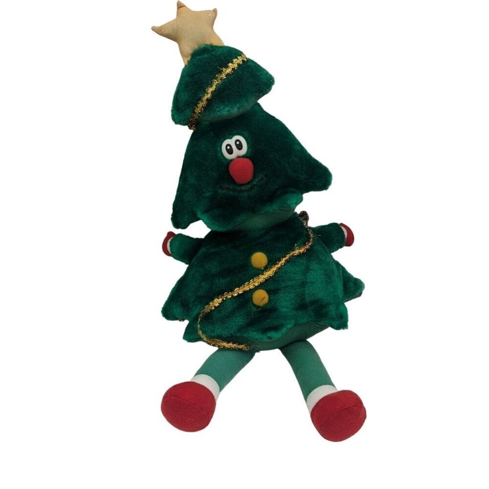 Good Stuff Plush Christmas Tree Doll With Star Hat Red Shoes  ‎ shelf sitter 12"